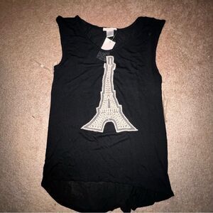 TI + LO NWT Black Eiffel Tower Graphic Tee, Size L